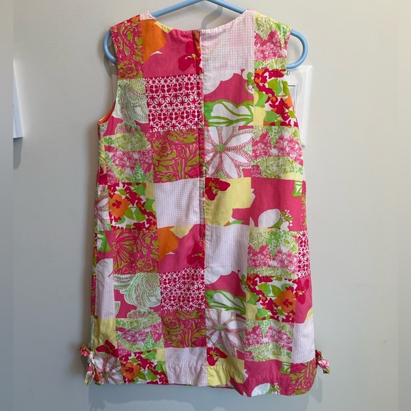 Lilly Pulitzer Girls Shift Dress Pink Colourful Patchwork Tropical Size 6 - Picture 5 of 7